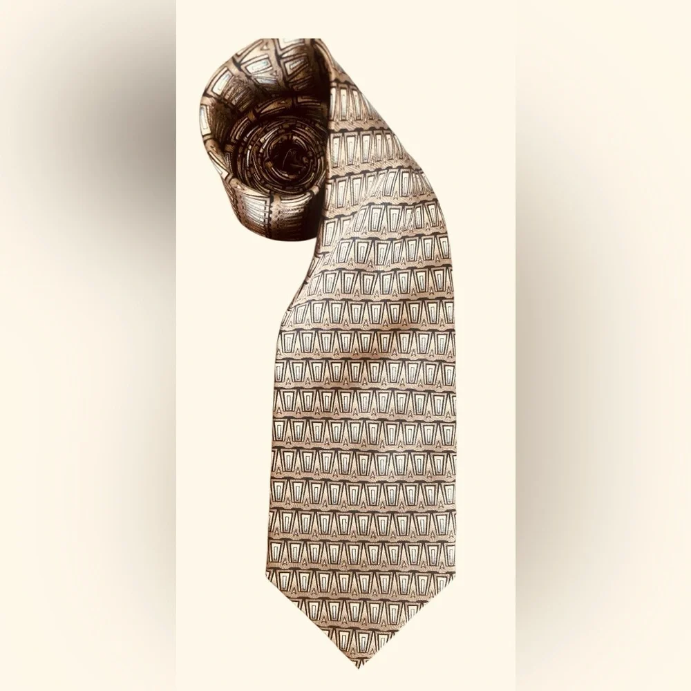 Bellini Silver Geometric Men's 👔 Tie